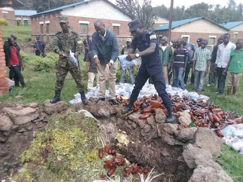 Musanze: Police Destroys Illicit Gins Seized In Two Weeks